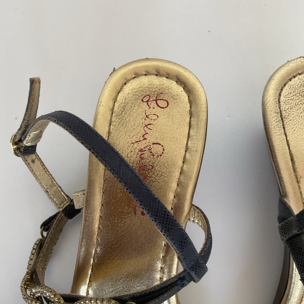 Lilly Pulitzer Jeweled Wedge Sandal Size 8 - Picture 2 of 16